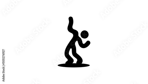 dancer figure, black isolated silhouette