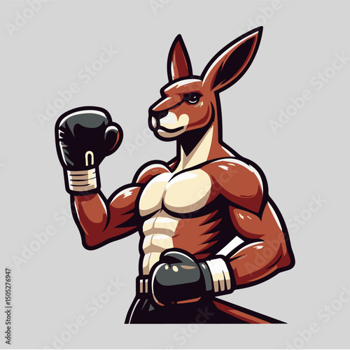 Kangaroo with Boxing Gloves On Stylish Pose