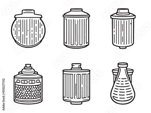 water filter line art household purification system illustration
