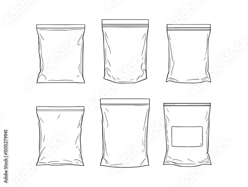 ziplock bags line art kitchen pantry bag graphics