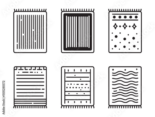 abstract rug line art patterns for graphic design