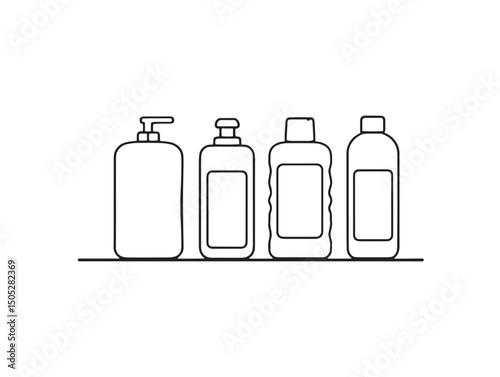 clean shampoo line art vector for packaging ideas