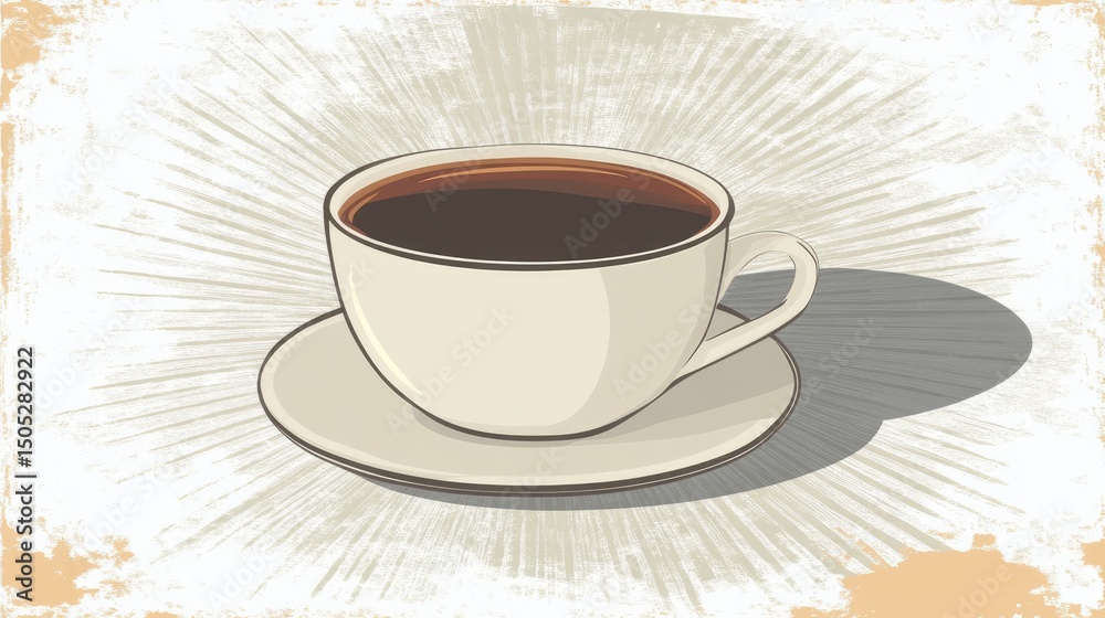 Fototapeta premium Vintage coffee cup with coffee.