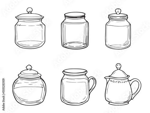 Clean sugar jar line art for creative design projects