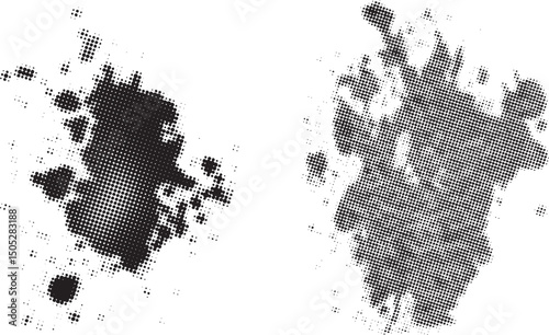 Ink blots and splashes for design and texture