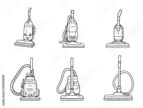 Clean vacuum cleaner line art design for commercial use
