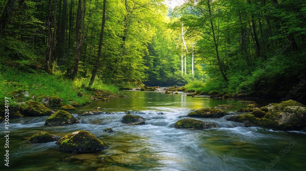 Obraz premium Tranquil forest stream