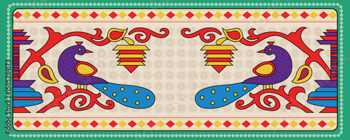 Indian Folk Art: Peacock Motif in Exquisite Madhubani Painting. Madhubani art, Mithila painting, Indian folk art, Madhubani peacock