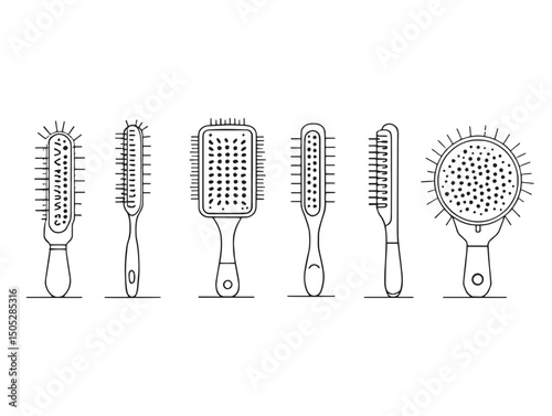 detailed scrub brush line art icon for cleaning tools
