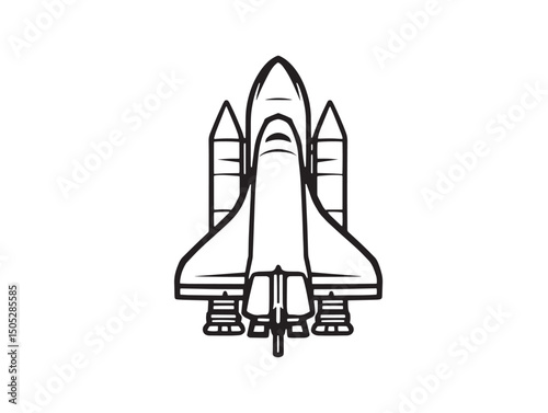 Detailed space shuttle line art perfect for vector projects