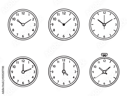 elegant wall clock line art vector style image