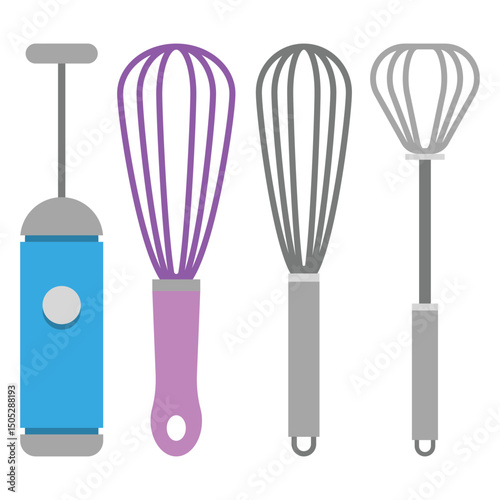 Whisks vector cartoon set isolated on a white background.
