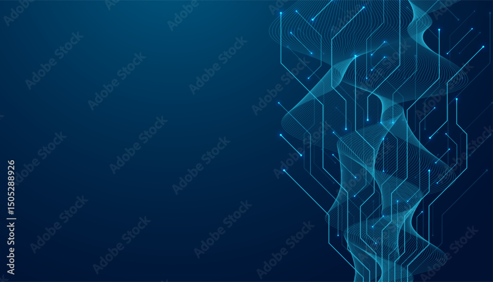 Motherboard technology abstract texture design. Creative idea AI banner concept for internet technology. Software coding. Digital concept for poster, cover, banner, header, web, presentation template.
