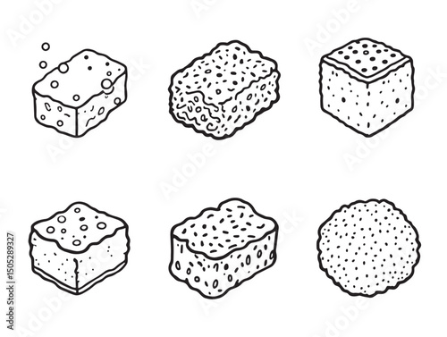 Hand drawn sponge line art style perfect for modern vector designs