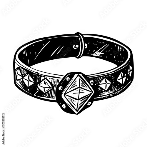 A vintage illustration showing diamond choker 