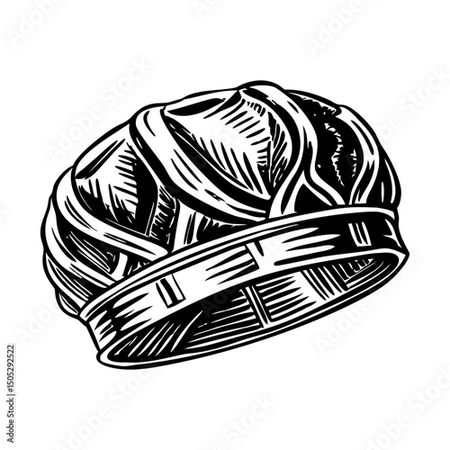 A vintage illustration showing decorative hairnet