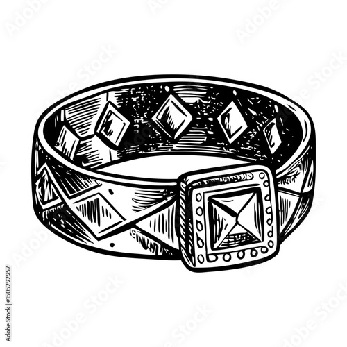 A vintage style illustration showing sapphire bracelet