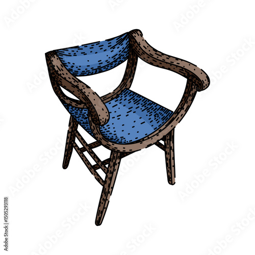 victorian antique chair sketch hand drawn vector