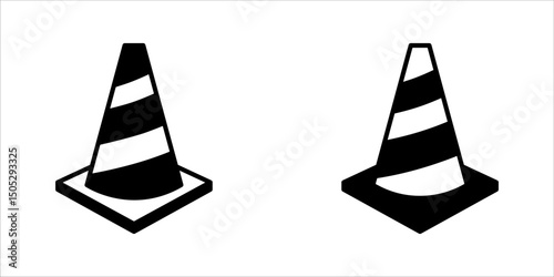 Traffic Cone Icon Set, eps 10
