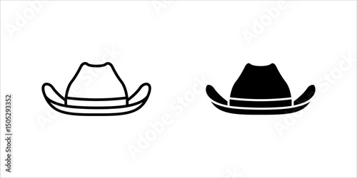 cowboy hat vector clip art icon set, eps 10