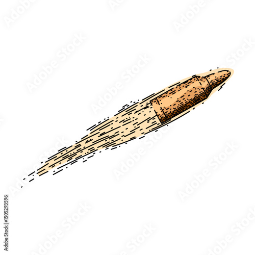 trajectory bullet flying sketch hand drawn vector