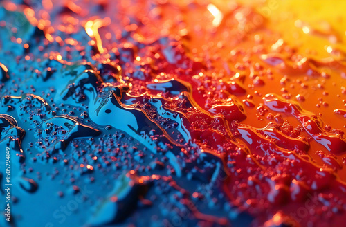 Glossy liquid paint texture with dripping effects, vibrant colors

 photo