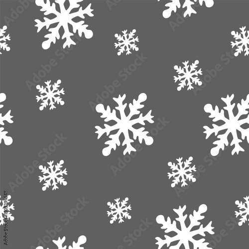  Dark Gray Snowflakes Vector