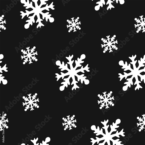  Black Snowflakes Seamless Pattern