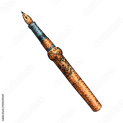 refill fountain pen sketch hand drawn vector