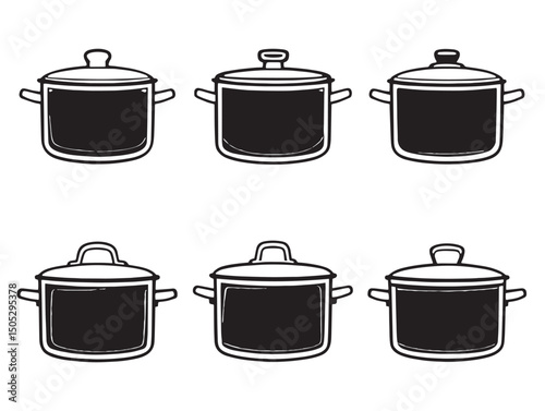 Minimalist saucepan line art perfect for modern kitchen design