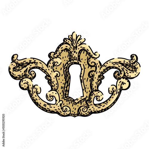 access keyhole sketch hand drawn vector
