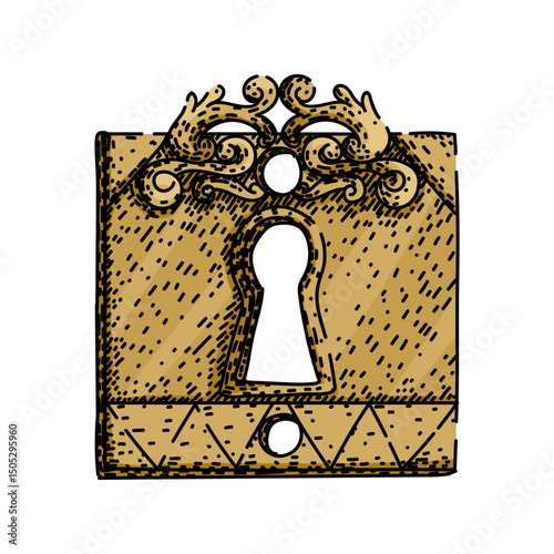 entry keyhole sketch hand drawn vector