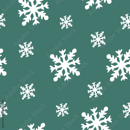 Green Gray Snowflake Pattern