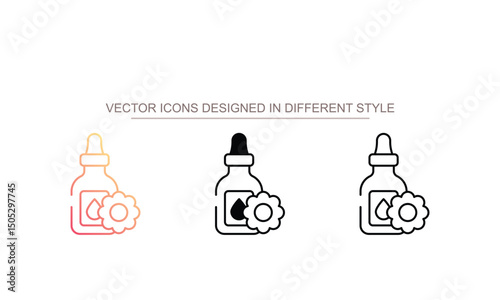 Essential Oil icon design with white background stock illustration