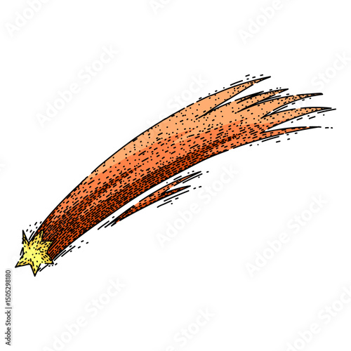 astronomy shooting star sketch hand drawn vector