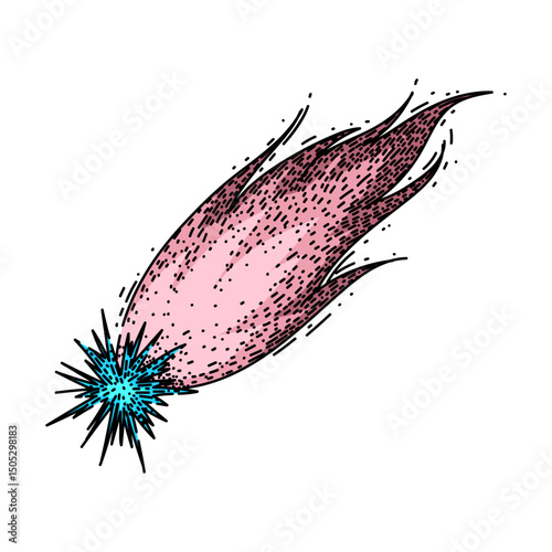 observation shooting star sketch hand drawn vector