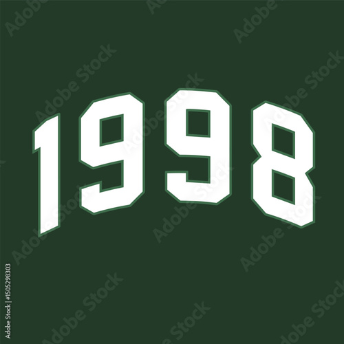 1998 LETTERING, COLLEGE PRINT, SLOGAN PRINT VECTOR