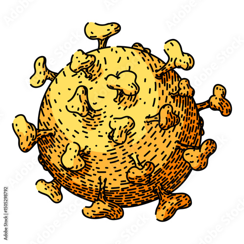 waves virus sketch hand drawn vector