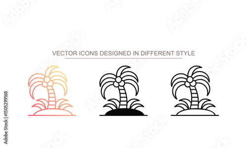 Exotic Tree icon design with white background stock illustration