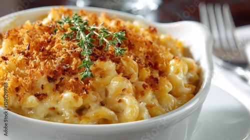 Wallpaper Mural Creamy baked mac and cheese recipe with breadcrumbs and herbs comfort food dinner idea cheesy pasta dish Torontodigital.ca