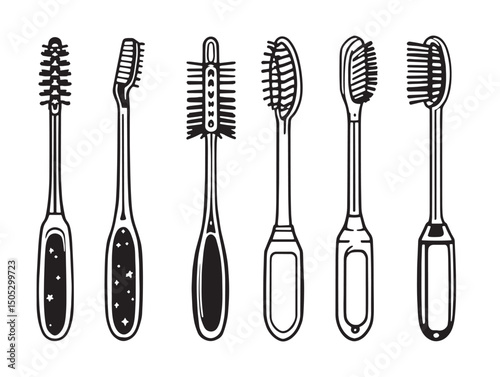 minimalist toilet brush line art for home cleaning