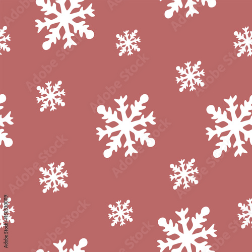 Pink Snowflakes Seamless Design