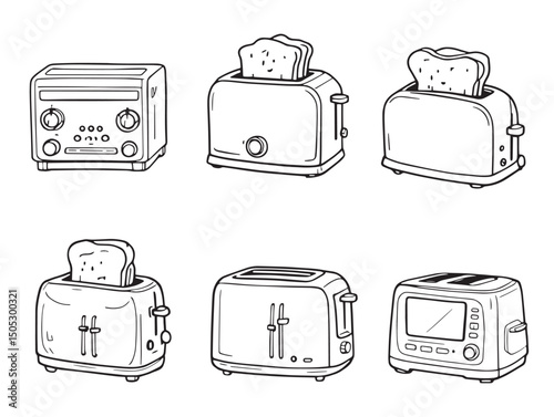 minimalist toaster line art design for modern cooking icon