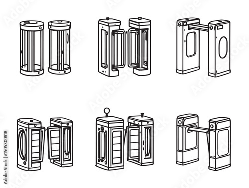 Minimalist Turnstile Line Art Design For Public Spaces