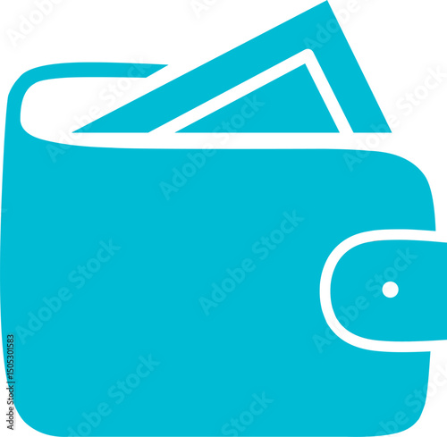 Wallet, money, cash, credit card, leather wallet blue icon design. Perfect for business or  finance education purpose.