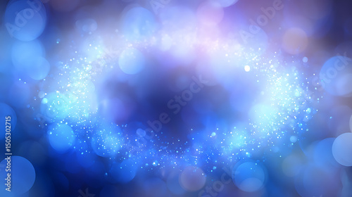 Floating Blue Particles with Abstract Blur