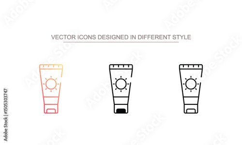 Sunscreen icon design with white background stock illustration