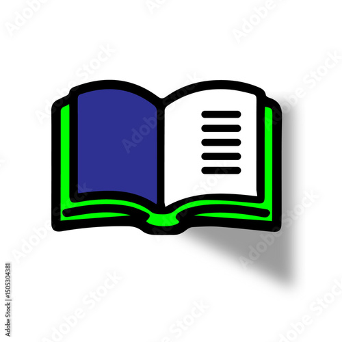 Open book icon pictogram set