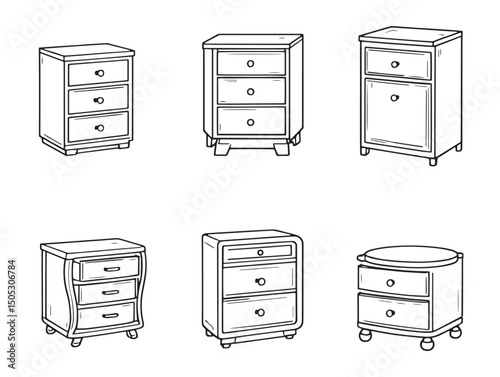 Elegant nightstand line art for modern spaces