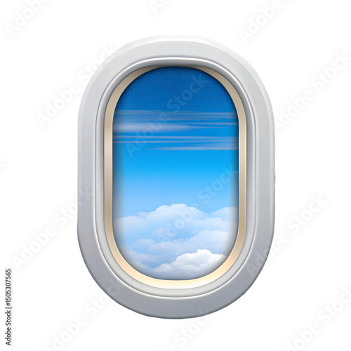 Airplane window PNG icon isolated with transparent background